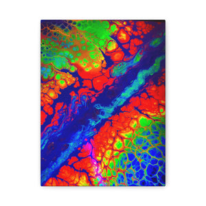 Bespattered Facade Fluid Art Abstract Painting Stretched Matte Canvas Art Prints | Multiple Sizes