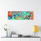 Bespattered Facade Rainbow Rings Stretched Matte Canvas Art Prints | Multiple Sizes