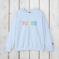 Bespattered Facade Proud Rainbow LGBTQ+ Pride Embroidered Crewneck Sweatshirt
