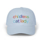 Childless Cat Lady Rainbow Embroidered Classic Cap (10 Hat Colors)