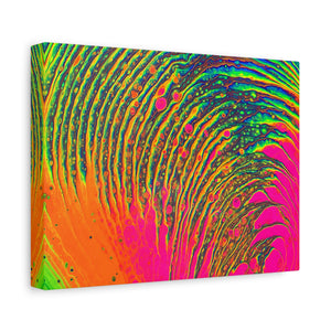 Bespattered Facade Neon Puddle Stretched Matte Canvas Art Prints | Multiple Sizes