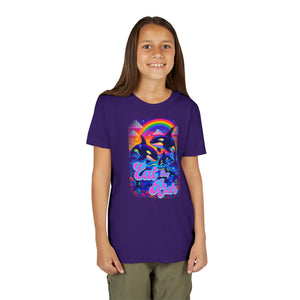 Bespattered Facade Rainbow Eat the Rich Colorful Retro Orcas Youth Short Sleeve Tee