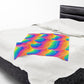 Bespattered Facade Windswept Rainbows Velveteen Plush Blanket | 3 Sizes