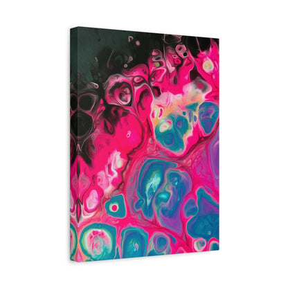 Bespattered Facade Fluid Art Abstract Painting Stretched Matte Canvas Art Prints | Multiple Sizes