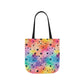 Bespattered Facade Rainbow Watercolor Dots Canvas Tote Bag | 3 Sizes and 5 Strap Colors