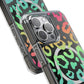 Bespattered Facade Bright Rainbow Leopard MagSafe Clear Impact Case