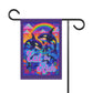Bespattered Facade "Eat the Rich" Orcas Rainbow Garden Flag