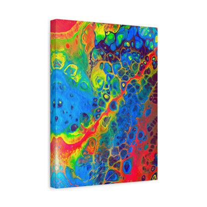 Bespattered Facade Fluid Art Abstract Painting Stretched Matte Canvas Art Prints | Multiple Sizes