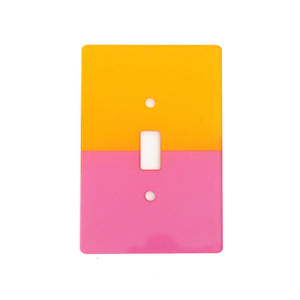 Pink and yellow color acrylic block light switch plate