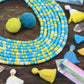Icy Lemon: Aqua, White, Yellow, Bone Beads, 5x2mm
