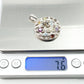 Vintage Multi Gemstone Sterling Silver Necklace Pendant