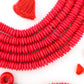 8mm Bright Red Saucer Discs, 90 beads