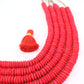 8mm Bright Red Saucer Discs, 90 beads
