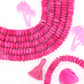 Carved Magenta Pink Donut Disc Bone Beads, 10x5mm, 50 beads