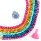 8mm Assorted Rondelle Bead Bundle: Handmade Bone Beads, Bright Rainbow, 6 Strands