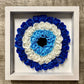 9” x 9” Handmade Evil Eye Nazar Boncuk Mal De Ojo Rose Flower Shadowbox