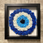 9” x 9” Handmade Evil Eye Nazar Boncuk Mal De Ojo Rose Flower Shadowbox