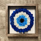 9” x 9” Handmade Evil Eye Nazar Boncuk Mal De Ojo Rose Flower Shadowbox
