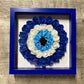 9” x 9” Handmade Evil Eye Nazar Boncuk Mal De Ojo Rose Flower Shadowbox