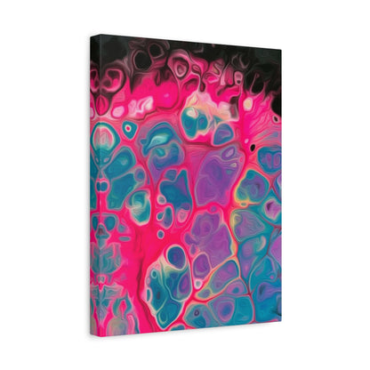 Bespattered Facade Fluid Art Abstract Painting Stretched Matte Canvas Art Prints | Multiple Sizes