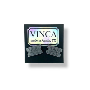 Limited Edition! "Welcome to the Shit Show" Ticket Earrings in Silver