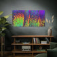 Bespattered Facade Neon Lava Stretched Matte Canvas Art Prints | Multiple Sizes