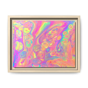 Bespattered Facade Fluid Art Abstract Painting Framed Canvas Art Print | 3 Frame Colors | Multiple Sizes