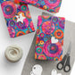Bespattered Facade Colorful Circles Wrapping Paper | Three Sizes | Glossy or Matte