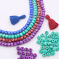 Tiny Target: Carved Rondelle Bone Beads, 8x6mm, Bohemian Spacers