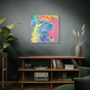 Bespattered Facade Fluid Art Abstract Painting Stretched Matte Canvas Art Prints | Multiple Sizes