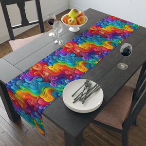 Bespattered Facade Rainbow Swirls Table Runner (2 sizes)