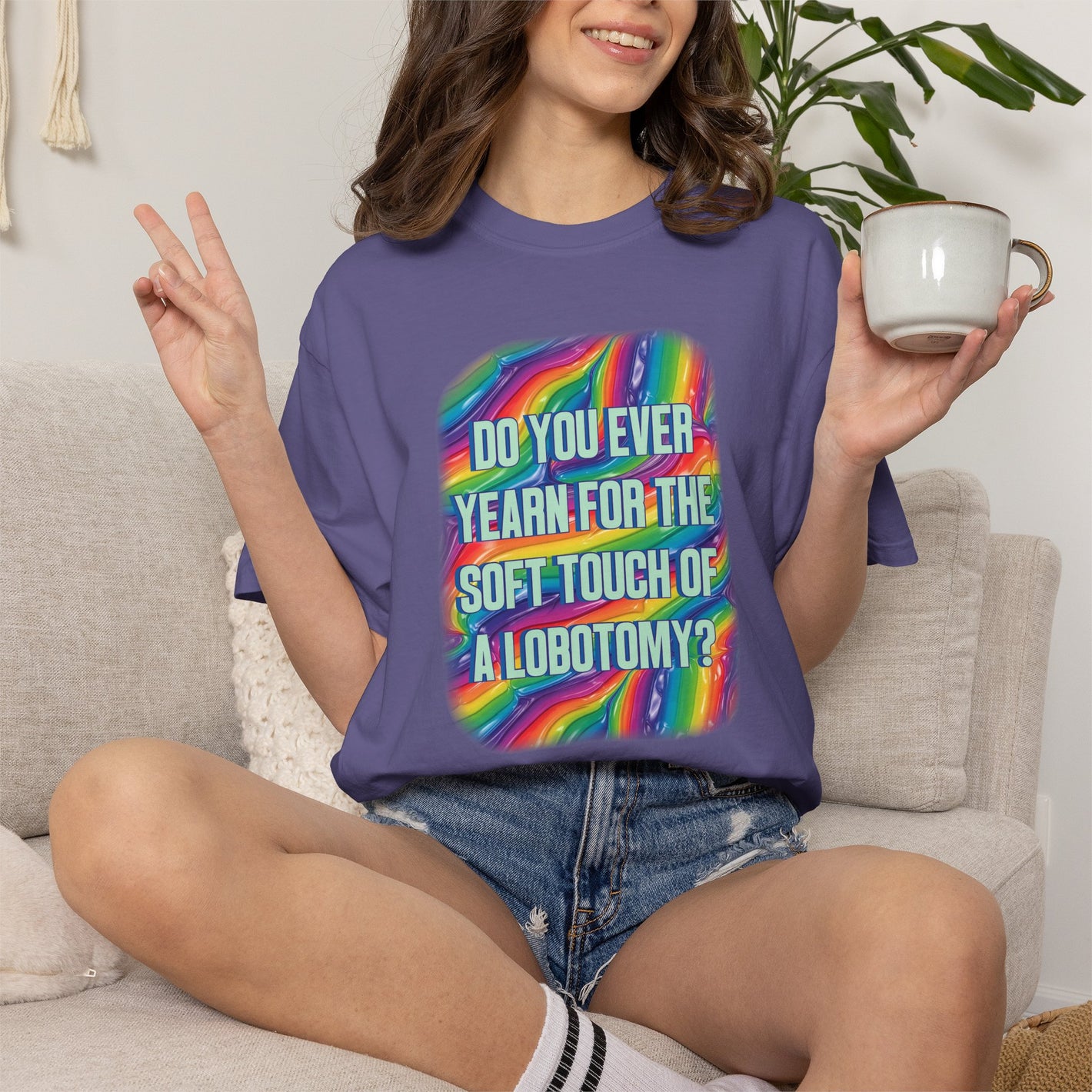 Bespattered Facade "Lobotomy" Colorful Premium Unisex Comfort Colors Garment Dyed 100% Cotton T-Shirt