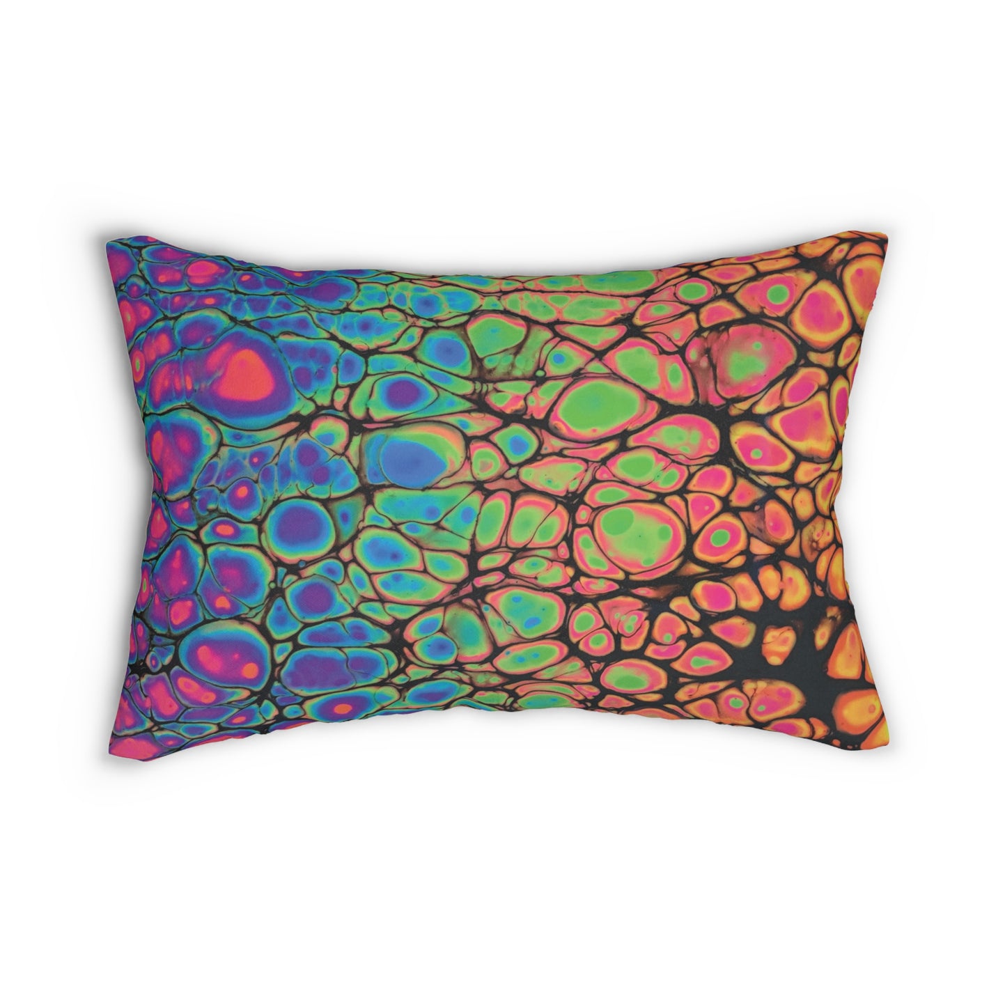 Bespattered Facade Neon Goodness Lumbar Throw Pillow