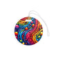 Bespattered Facade Rainbow Flow Round Luggage Tag