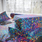 Bespattered Facade Party Time Rainbow Confetti Dots Wrapping Paper | Three Sizes | Glossy or Matte
