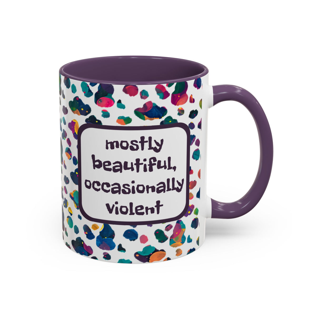 Bespattered Facade "mostly beautiful, occasionally violent" Rainbow Mug | 11oz or 15oz