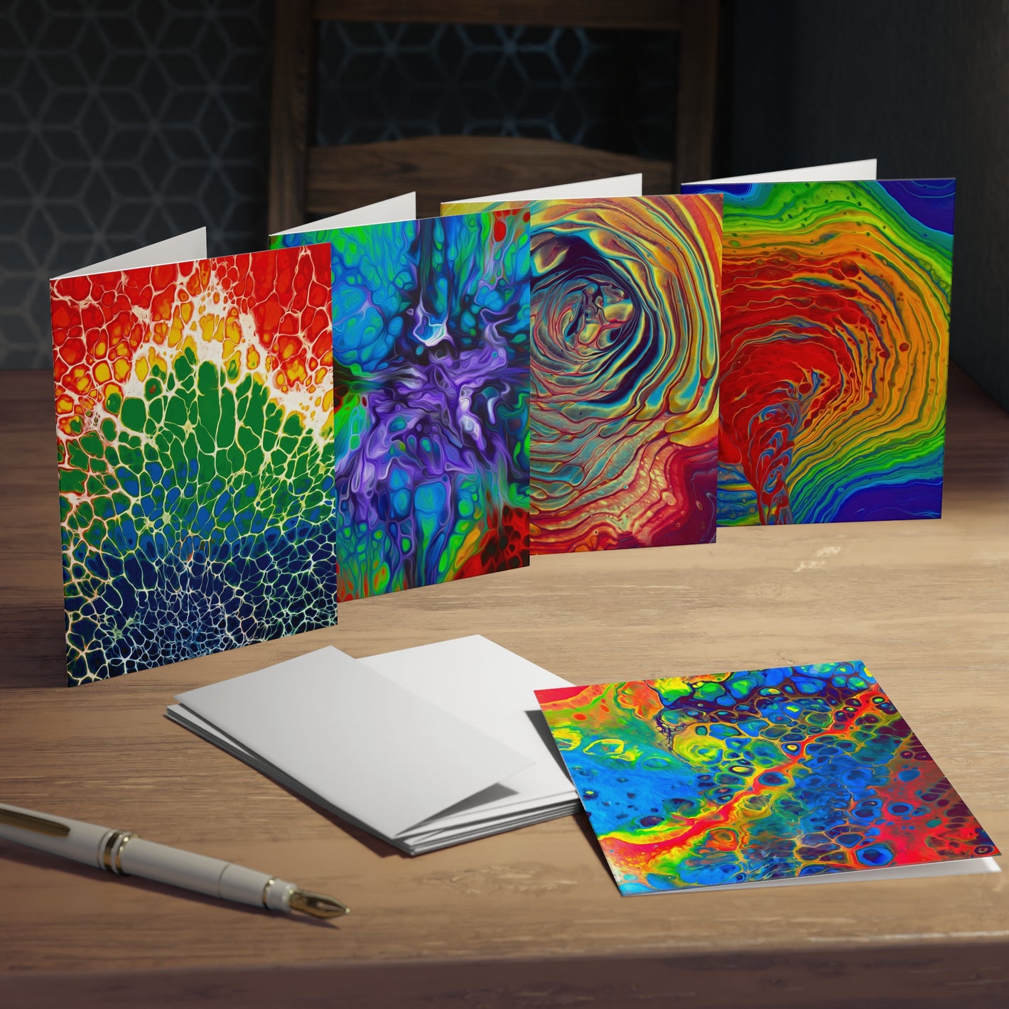 Bespattered Facade Multi-Design Greeting Cards (5-Pack) – Blank Inside