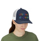 Childless Dog Lady Rainbow Embroidered Snapback Trucker Cap (10 Hat Colors)