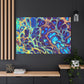 Bespattered Facade Fluid Art Abstract Painting Stretched Matte Canvas Art Prints | Multiple Sizes