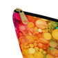 Bespattered Facade Rainbow Ink Dots Accessory Pouch With T-Bottom | 2 Sizes
