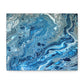 Bespattered Facade Blue Marble Stretched Matte Canvas Art Prints | Multiple Sizes