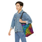 Bespattered Facade Rainbow Animal Print Adjustable Tote Bag | 2 Sizes