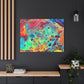 Bespattered Facade Rainbow Rings Stretched Matte Canvas Art Prints | Multiple Sizes