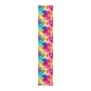 Bespattered Facade Rainbow Abstract Flowers Table Runner (2 sizes)