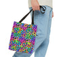 Bespattered Facade Candy Coated Neon Leopard Eco-Friendly Carryall Tote Bag