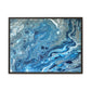 Bespattered Facade Blue Marble Framed Canvas Art Print | 3 Frame Colors | Multiple Sizes