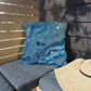 Bespattered Facade Blue Marble UV-Resistant Outdoor Pillows | 4 Sizes