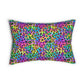 Bespattered Facade Candy Coated Neon Leopard Lumbar Throw Pillow