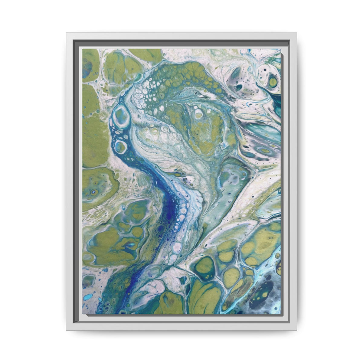 Bespattered Facade Fluid Art Abstract Painting Framed Canvas Art Print | 4 Frame Colors | Multiple Sizes