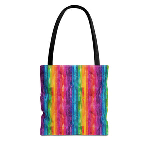 Bespattered Facade Rainbow Stripes Eco-Friendly Carryall Tote Bag